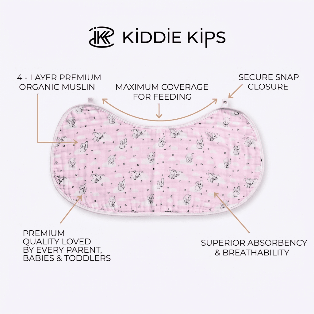 KiddieKips 4‑Layer Muslin Burpy Bibs vs. Traditional Bibs - Kiddie Kips