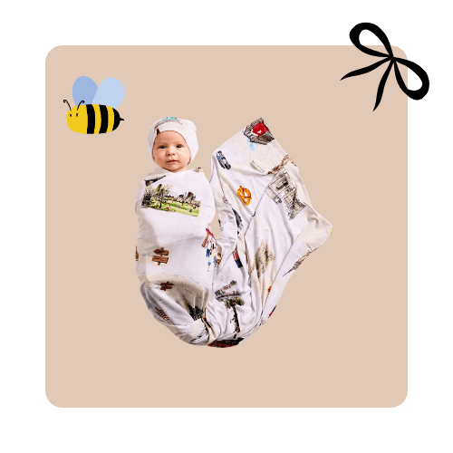 Premium Bamboo Swaddle & Bennie Set