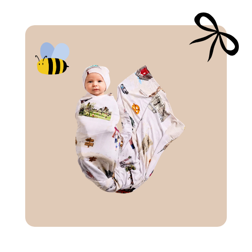Premium Bamboo Swaddle & Bennie Set
