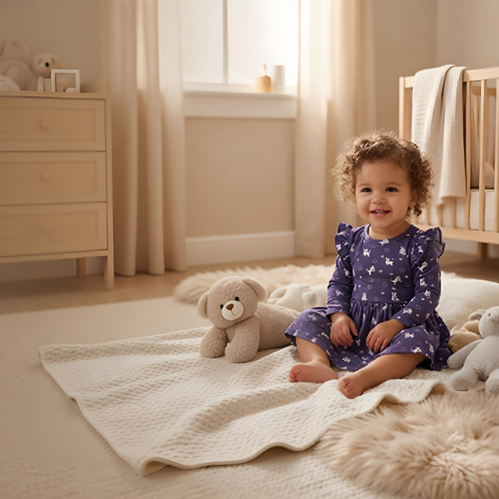 Full Sleeve Baby Girl Dress - Kitty Cuddles