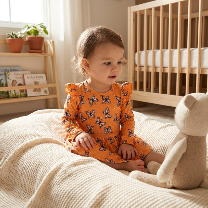 Full Sleeve Baby Girl Dress - Dreamy Flutters