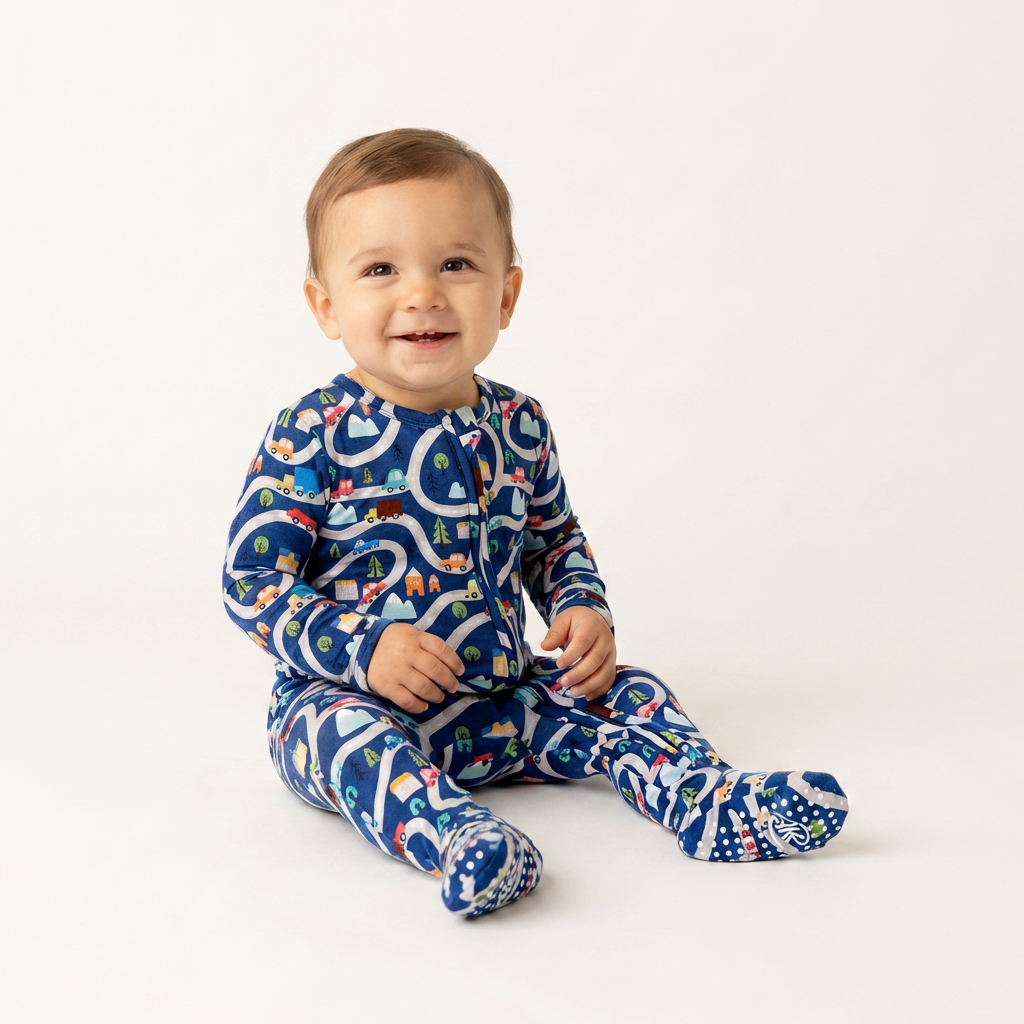 Bamboo One Piece PJ with Mittens - Little Speedy