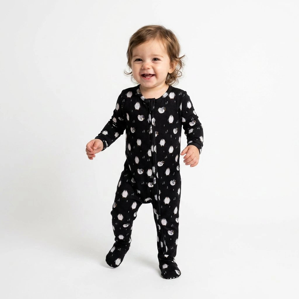 Bamboo One Piece PJ with Mittens - Frosty Friends