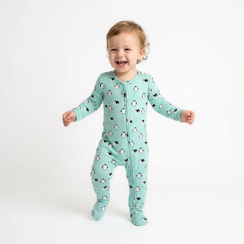Bamboo One Piece PJ with Mittens - Frosty Friends