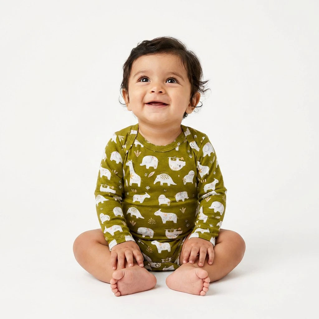 Bamboo Full Sleeve Body Suit - Safari Buddies