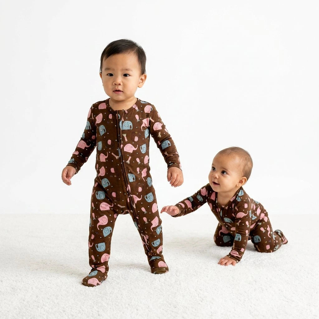 Bamboo One Piece PJ with Mittens - Tiny Tusk
