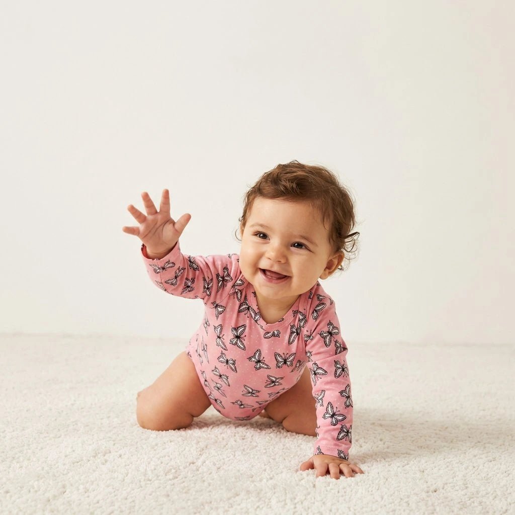 Bamboo Full Sleeve Body Suit - Dreamy Flutter - Kiddie Kips