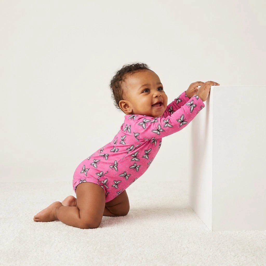 Bamboo Full Sleeve Body Suit - Dreamy Flutter - Kiddie Kips