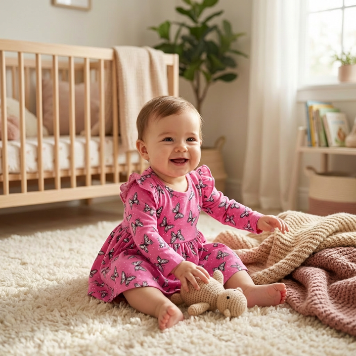 Full Sleeve Baby Girl Dress - Dreamy Flutters