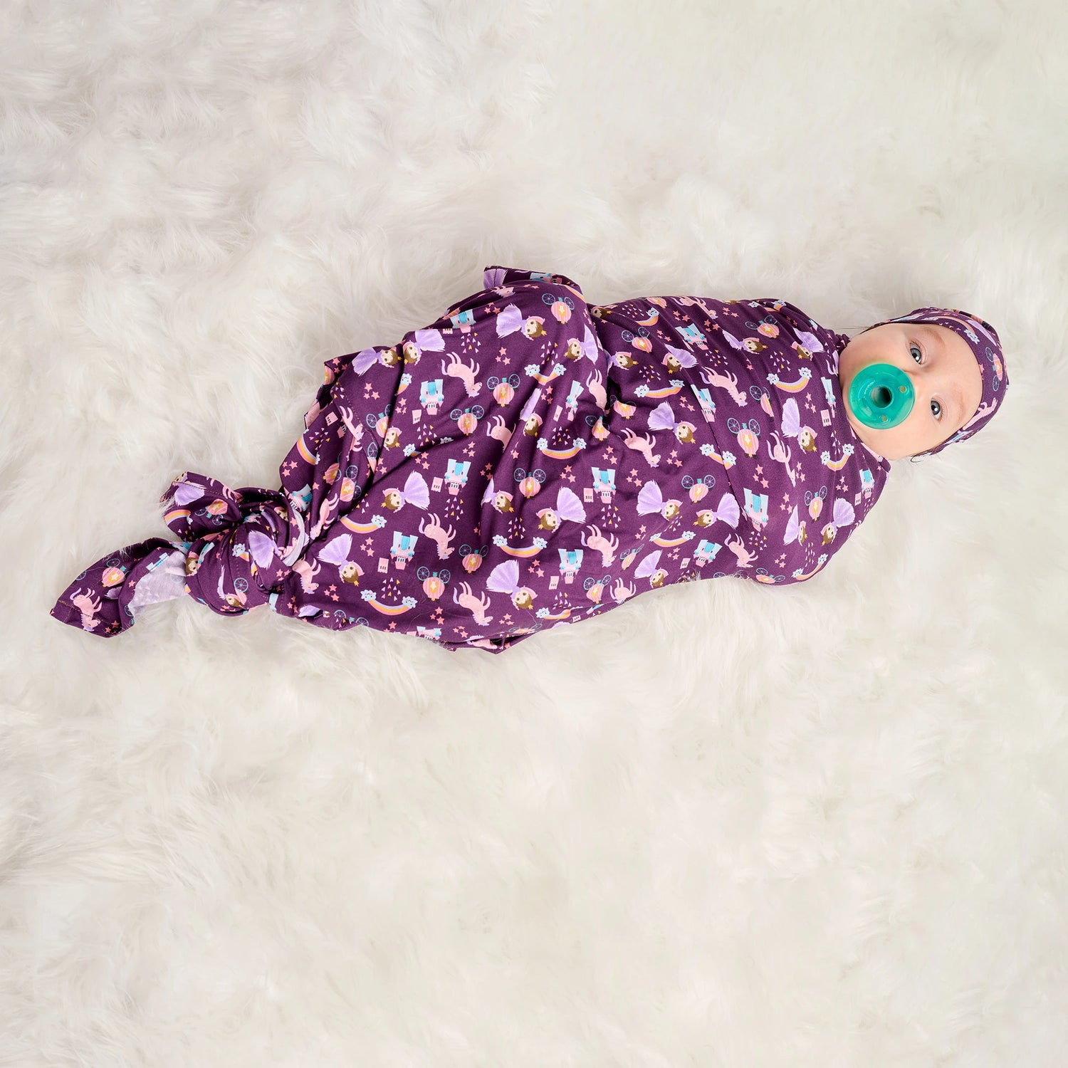 Bamboo Swaddle and Beanie - Moonlight Princess - Kiddie Kips