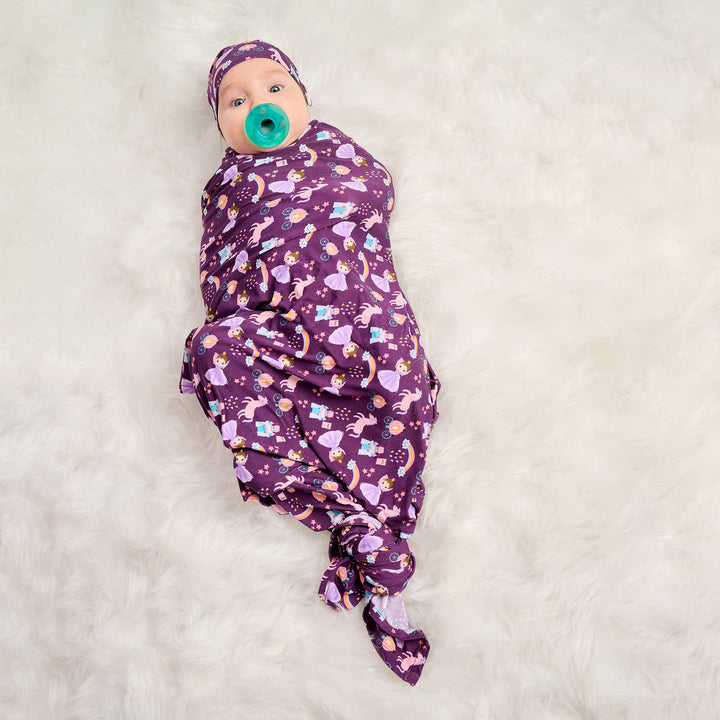 Swaddle and Beanie - Princess Print