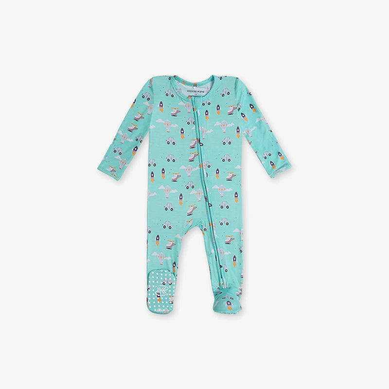 Bamboo One Piece PJ with Mittens - Little Voyager