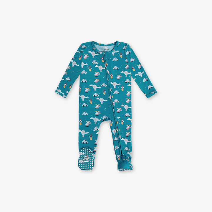 One Piece PJ with Mittens - Vehicle Print