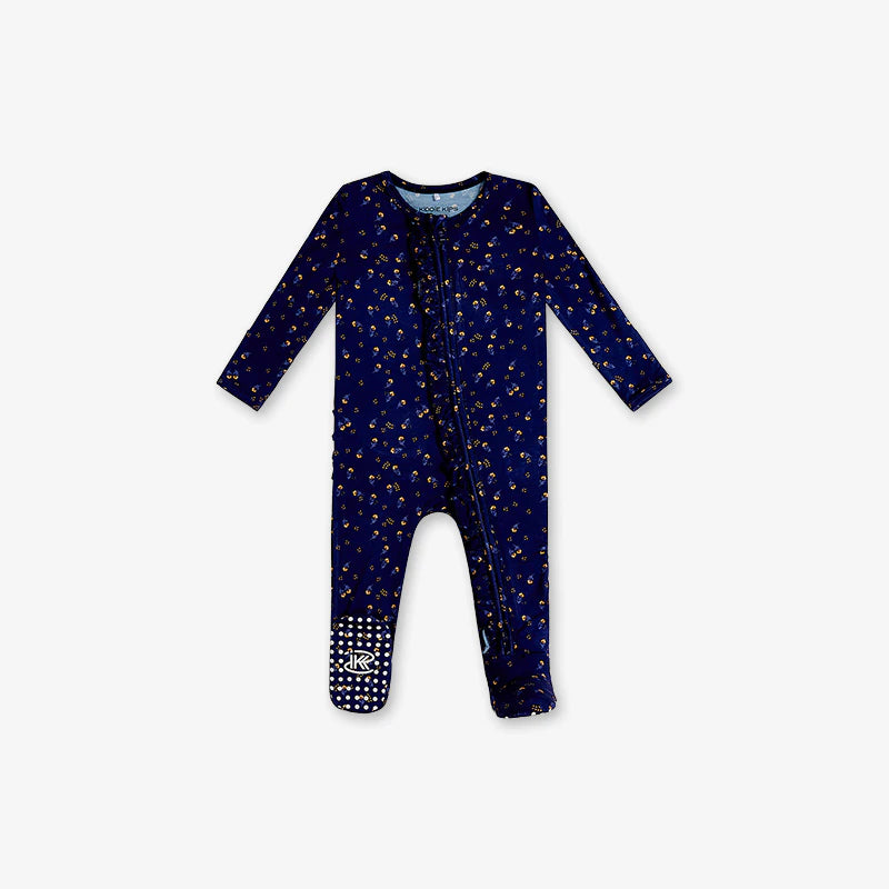 Bamboo One Piece PJ with Ruffles and Mittens - Little Blossoms