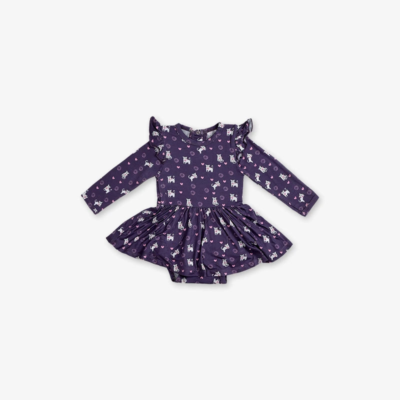Full Sleeve Baby Girl Dress - Kitty Cuddles