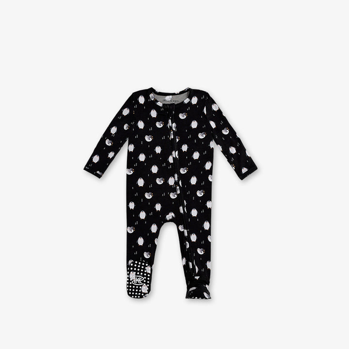 One Piece PJ with Mittens - Penguin Print