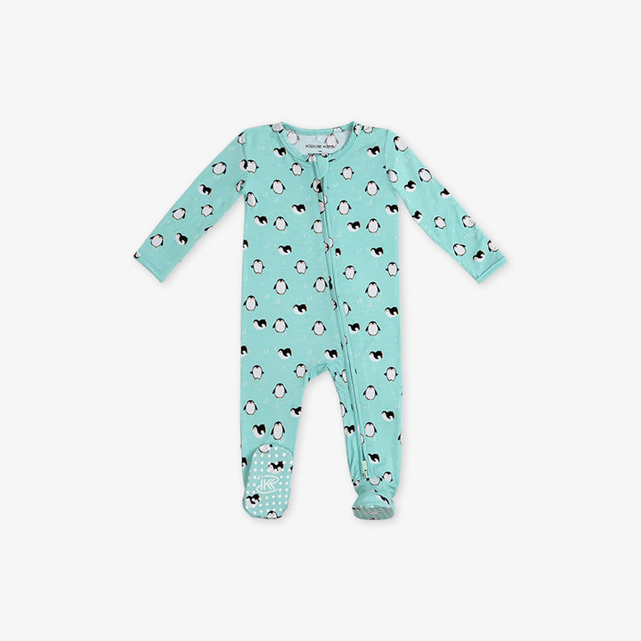 One Piece PJ with Mittens - Penguin Print