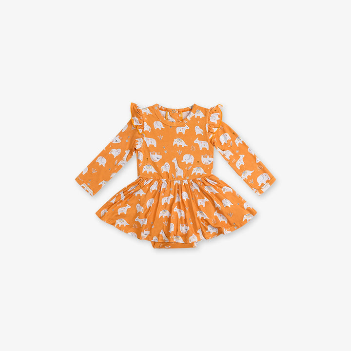 Full Sleeve Baby Girl Dress -Animal Print
