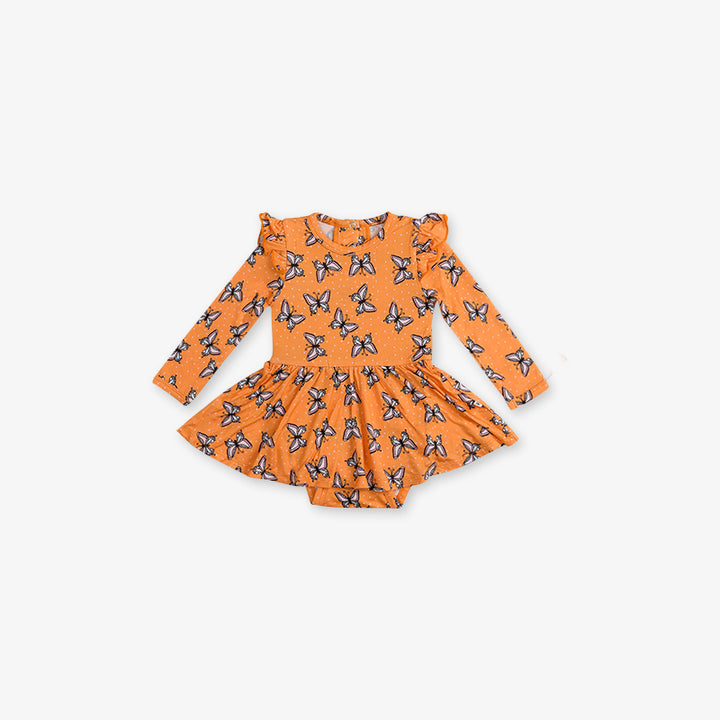 Full Sleeve Baby Girl Dress - Butterfly Print