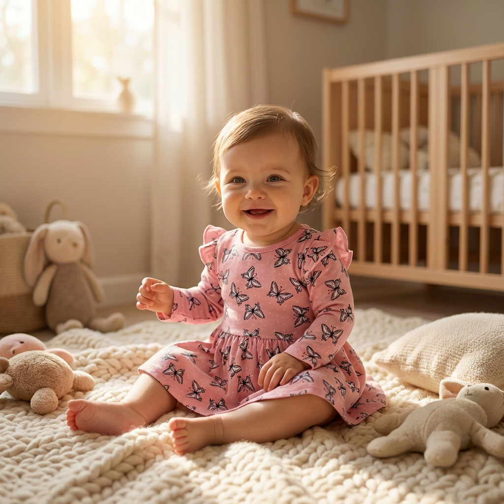 Full Sleeve Baby Girl Dress - Dreamy Flutters