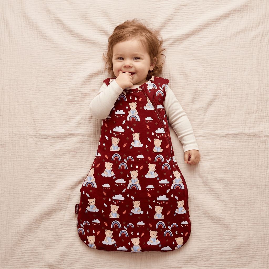 Bamboo Organic Muslin Sleep Sack - Teddy Snuggle - Kiddie Kips