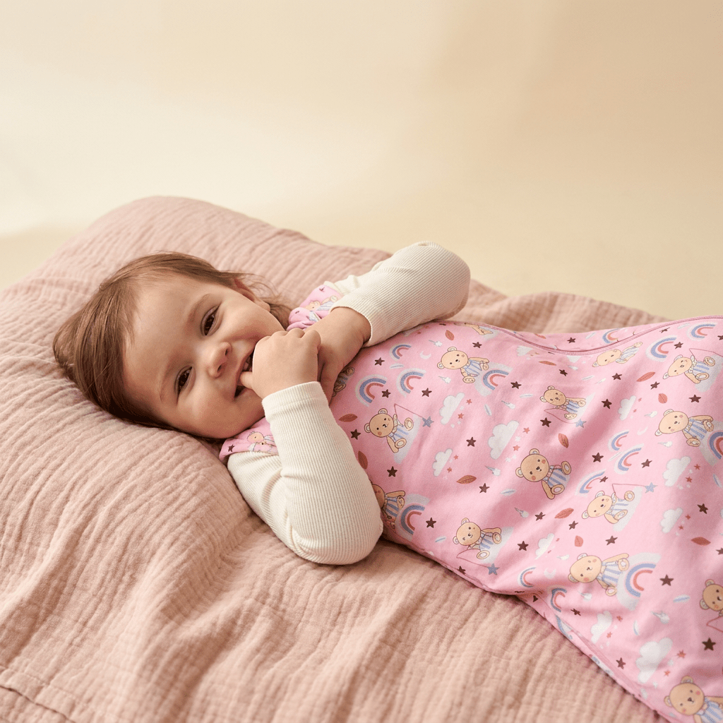 Bamboo Organic Muslin Sleep Sack - Teddy Snuggle - Kiddie Kips