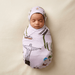 Bamboo Swaddle and Beanie - Dreamers World - Kiddie Kips