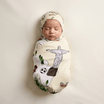 Bamboo Swaddle and Beanie - Dreamers World - Kiddie Kips