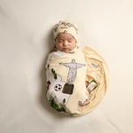 Bamboo Swaddle and Beanie - Dreamers World - Kiddie Kips