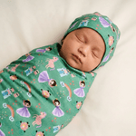 Bamboo Swaddle and Beanie - Moonlight Princess - Kiddie Kips