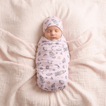 Bamboo Swaddle and Beanie - Rocket Galaxy - Kiddie Kips
