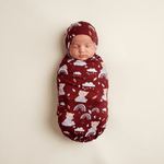 Bamboo Swaddle and Beanie - Teddy Snuggle - Kiddie Kips