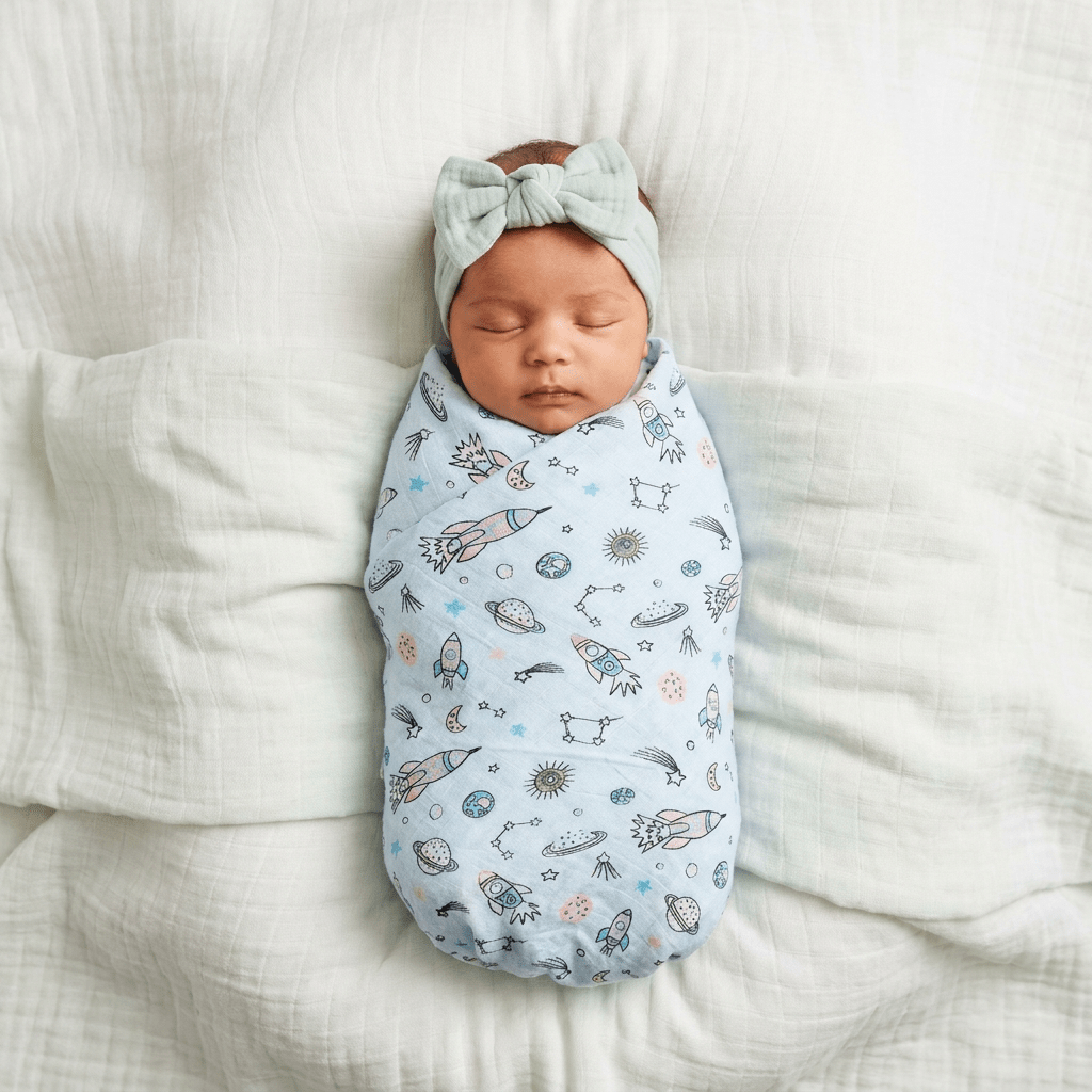 Muslin Swaddle - Rocket Galaxy - Kiddie Kips