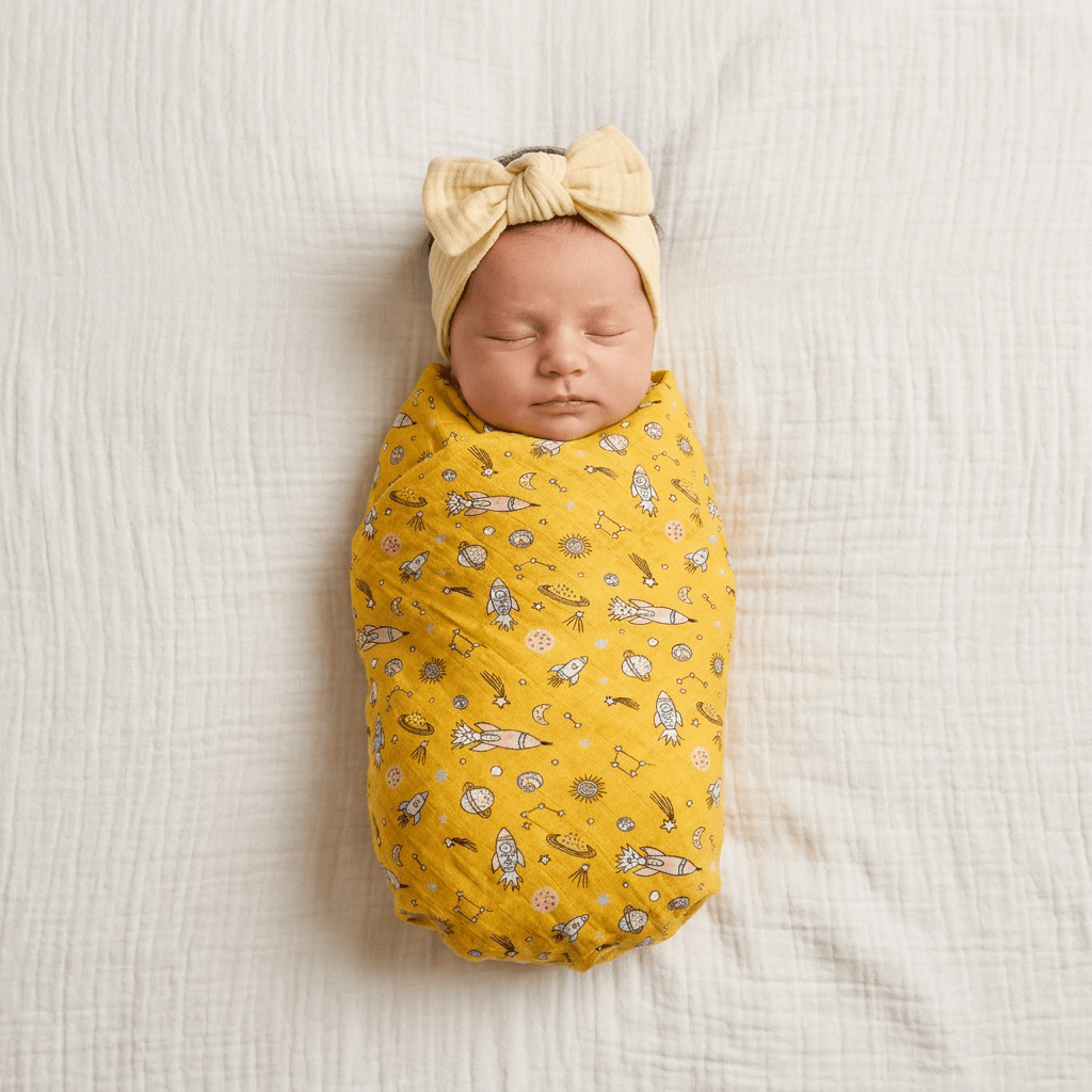 Muslin Swaddle - Rocket Galaxy - Kiddie Kips