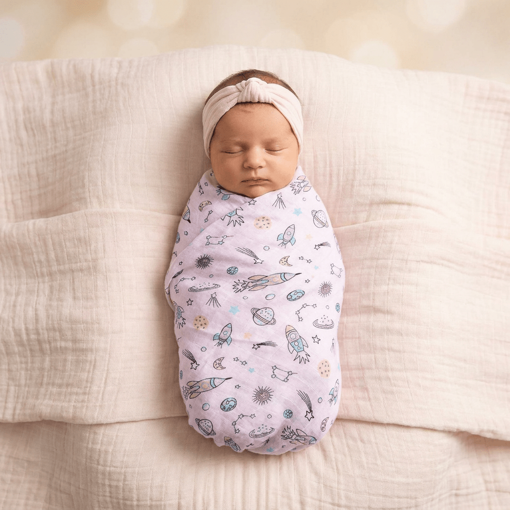 Muslin Swaddle - Rocket Galaxy - Kiddie Kips