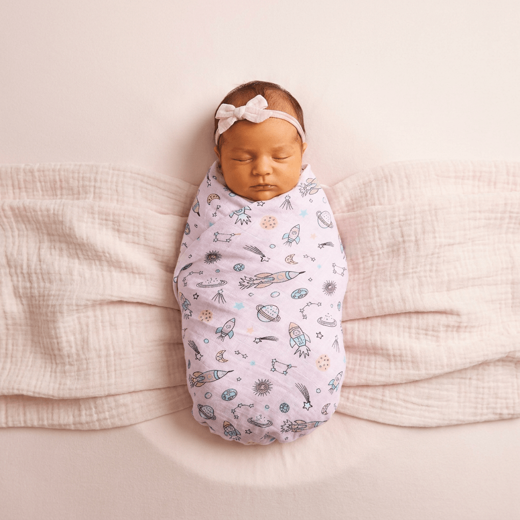 Muslin Swaddle - Rocket Galaxy - Kiddie Kips